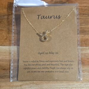 Gold Taurus Pendant Necklace NEW